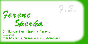 ferenc sperka business card